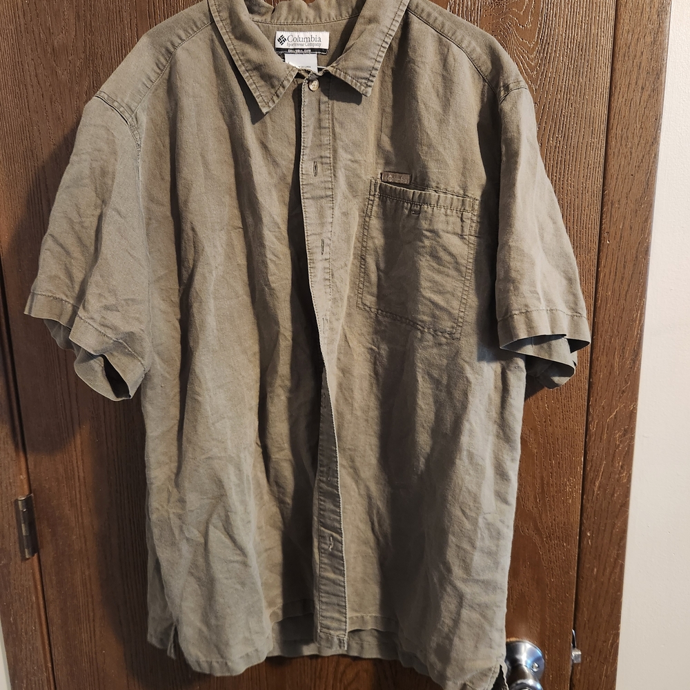 Columbia XXL Olive Green Short Sleeve Shirt